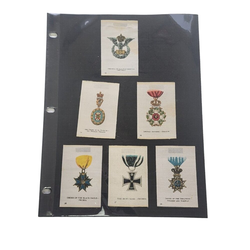 Antique 1900s Tobacco Silks Old Mill Insignia Emblem Series Lot of 6